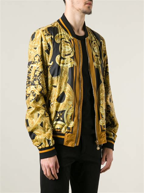 versace black and gold bomber jacket|Versace classic v2 leather jacket.